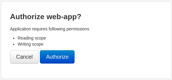 Authorization code authorize web-app